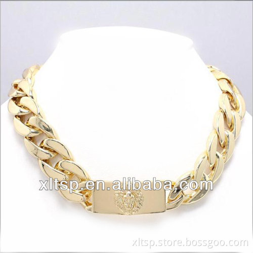 XLT-TN273 Arrived!!! 316l Stainless Steel Mens Gold Chunky Chain Necklace Jewelry